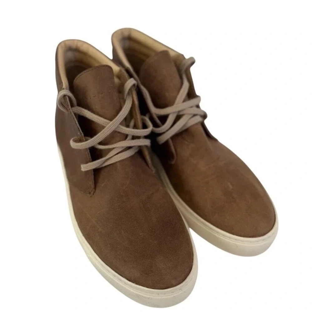 Nisolo Cortez Chukka Boots Men 12.5 Brown Leather Vibram High Top Sneaker Casual